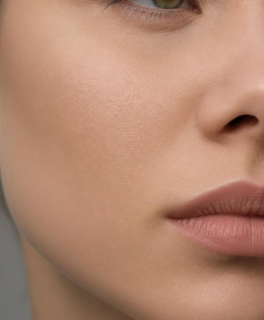 Skin looking smooth and matte after use